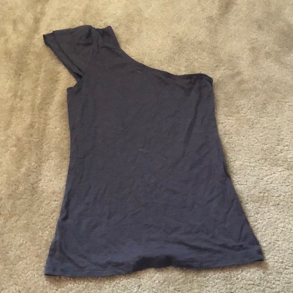 Great Cond Gray Express One Shoulder Top. Size XS - Picture 3 of 5